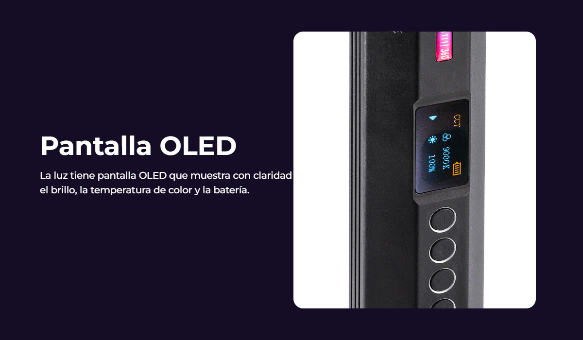 Ulanzi VL110 RGB LED tyč – OLED displej