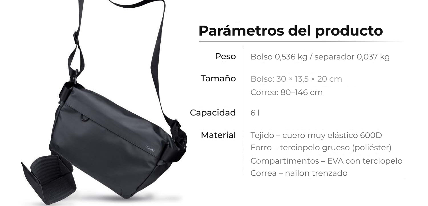 Ulanzi foto brašna přes rameno – Parametry a materiály