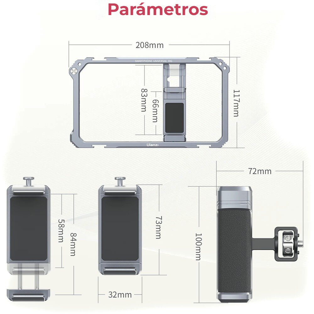 Ulanzi Universal Phone Video Rig for Vlogging – Rozměry a hmotnost