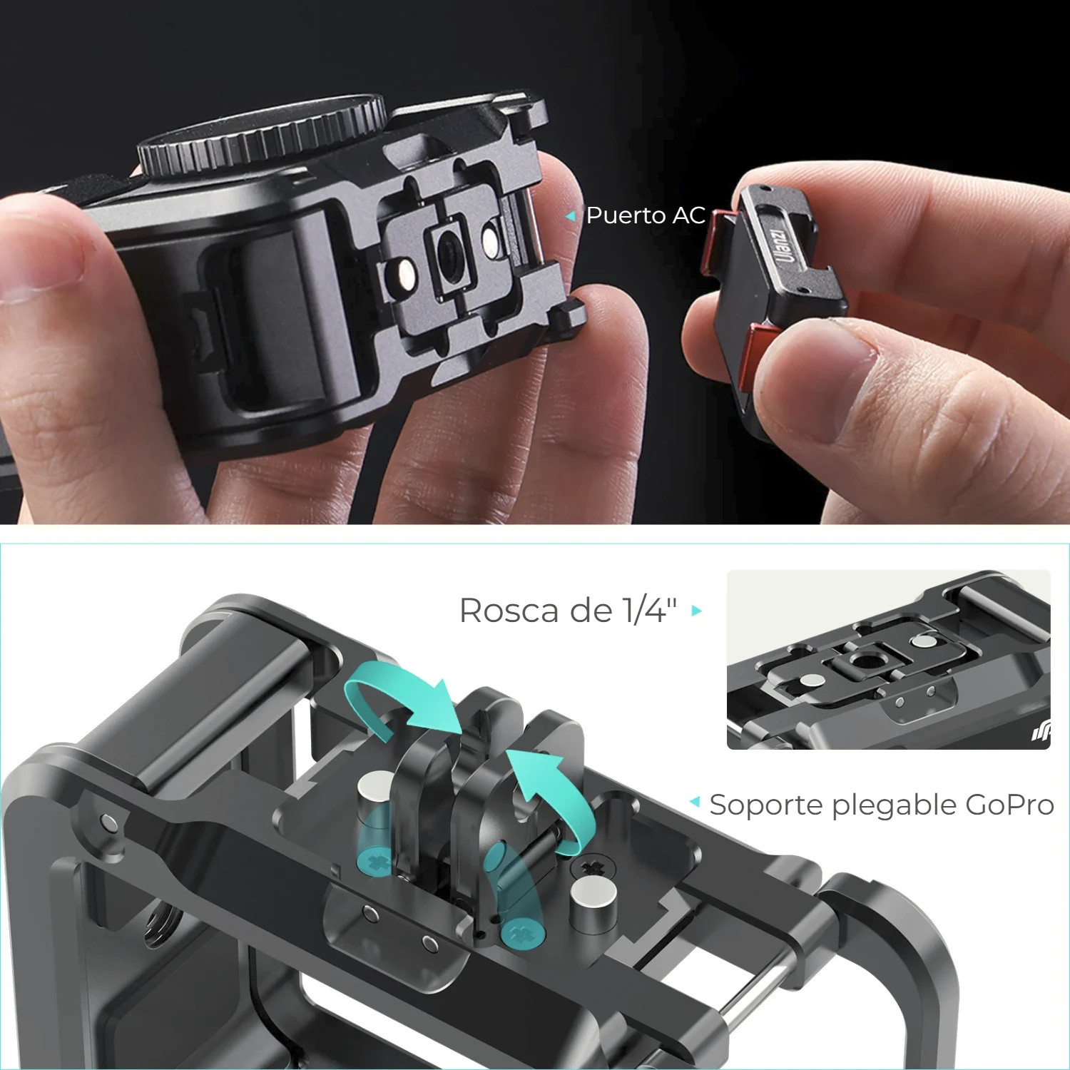 Ulanzi OA-14 C-Action – Sklopný úchyt GoPro a závit 1/4″
