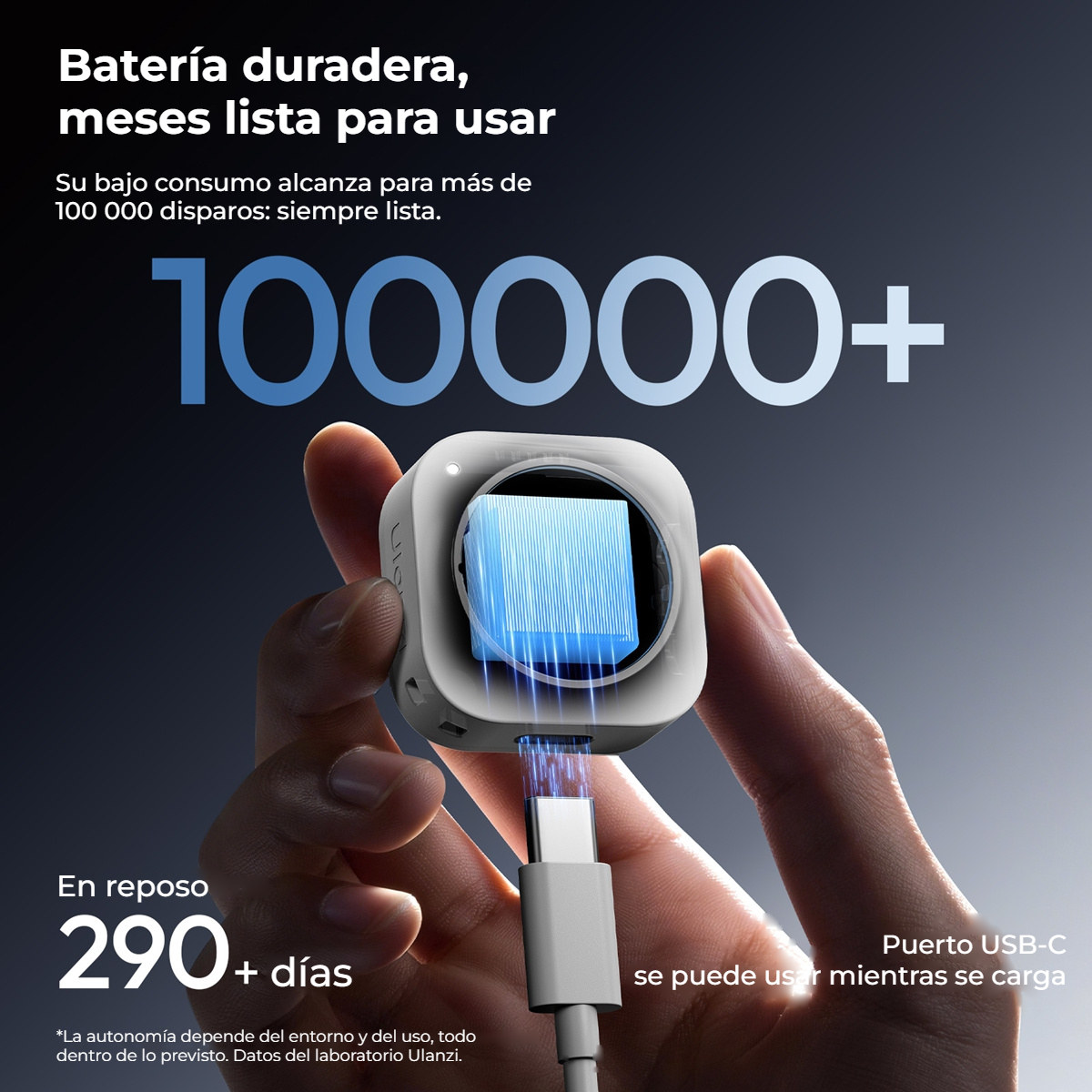 Ulanzi UT01 bluetooth dálková spoušť a scroller, bílá – Baterie na měsíce, nabíjení přes USB-C