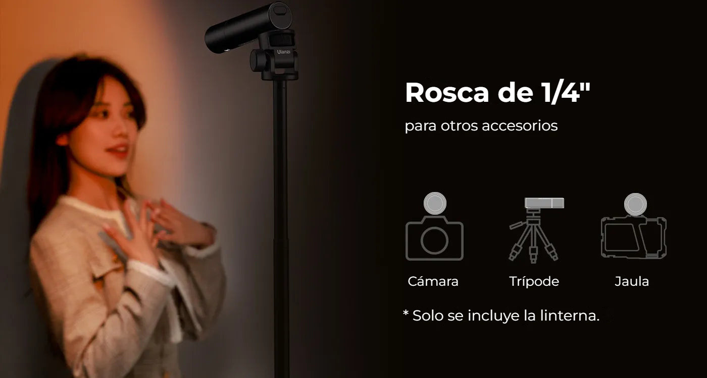 Ulanzi LM07 Videography Flashlight – Závit 1/4″ pro další příslušenství